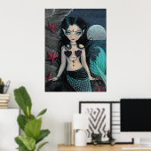 Donkere Pearl Mermaid Poster afdrukken (Thuiskantoor)