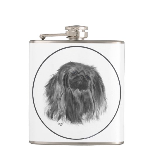 Donkere Pekingees Heupfles (Voorkant)
