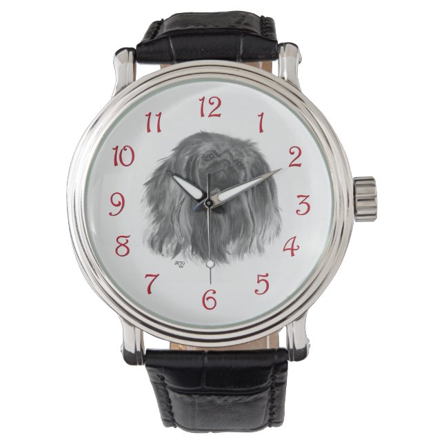 Donkere Pekingees Horloge (Voorkant)
