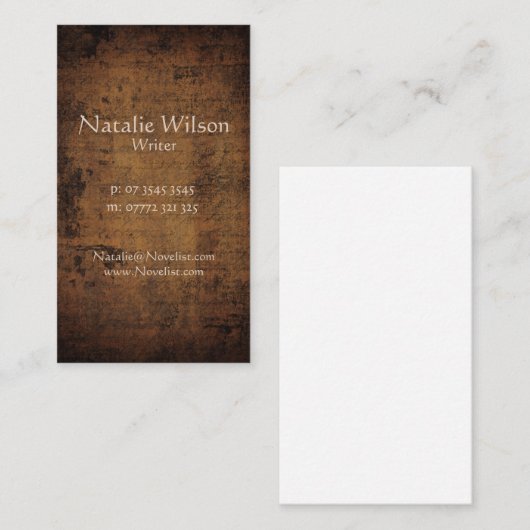 donkere perkament - Visitekaartje (Voorkant / Achterkant)