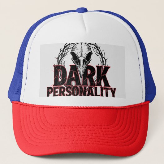 Donkere persoonlijkheid trucker pet (Voorkant)