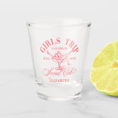 Donkere Perzik Roze Martini Social Club Meisjesrei Shot Glas (Voorkant)