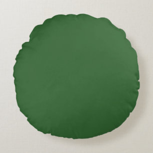 Donkere pijnboomwoud Groen zo effen vlakke kleur M Rond Kussen