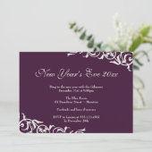 Donkere plum  grenzen feestelijke feestdag kaart (Staand voorkant)