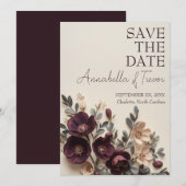 Donkere Plum Hellebores & Eucalyptus Sfeervolle Bl Save The Date (Voorkant / Achterkant)