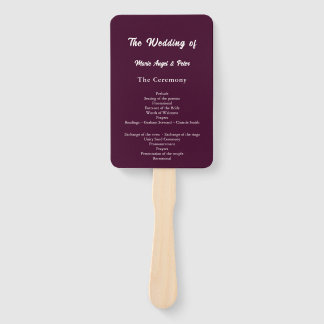 Donkere Plum Minimalistische Typografie Huwelijksp Handwaaier