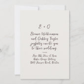 Donkere Plum Noir Script Monogram Romantische Trou Kaart (Voorkant)