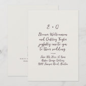 Donkere Plum Noir Script Monogram Romantische Trou Kaart (Voorkant / Achterkant)