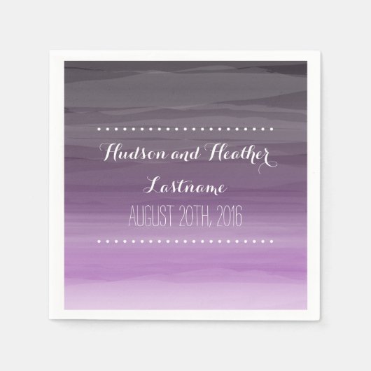 Donkere Plum Ombre bruiloft servetten (Voorkant)