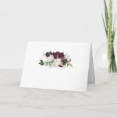 Donkere plum Velvet en White Spring Floral Wedding Programma (Achterkant)