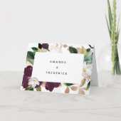 Donkere plum Velvet en White Spring Floral Wedding Programma (Voorkant)