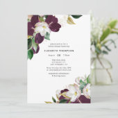 Donkere plum Velvet en White Spring Vrijgezellenfe Kaart (Staand voorkant)