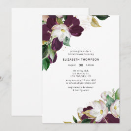 Donkere plum Velvet en White Spring Vrijgezellenfe Kaart