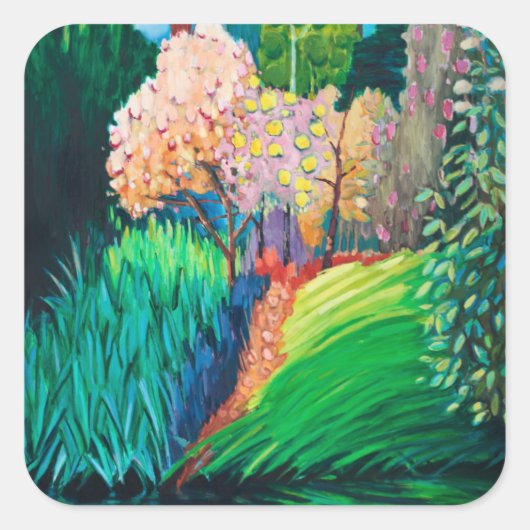 Donkere pool vierkante sticker (Voorkant)