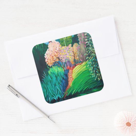 Donkere pool vierkante sticker (Envelop)