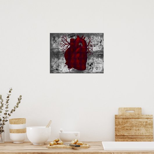 Donkere Poster van het menselijk hart (Keuken)