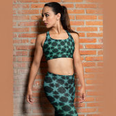 Donkere praktische groene ster leggings