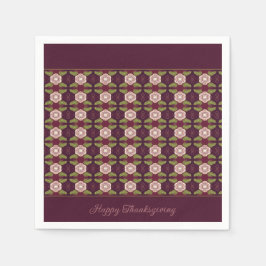 Donkere pruim en olijfgroen servet