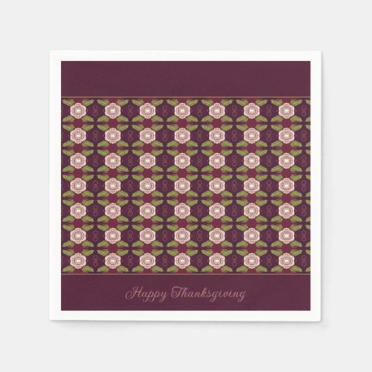 Donkere pruim en olijfgroen servet (Voorkant)