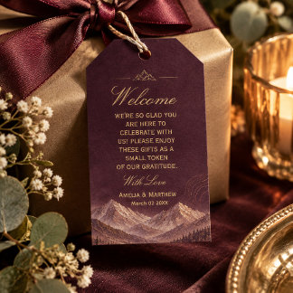 Donkere Pruimberg|Gouden Botanische Cadeaulabel