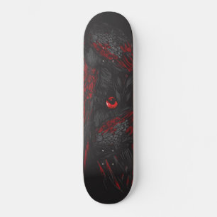 Donkere Raaf Carmozijnrood Oog Street Art Skateboa Persoonlijk Skateboard