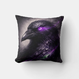 Donkere Raaf – Paarse Gloei Oog Gothische Decorati Kussen