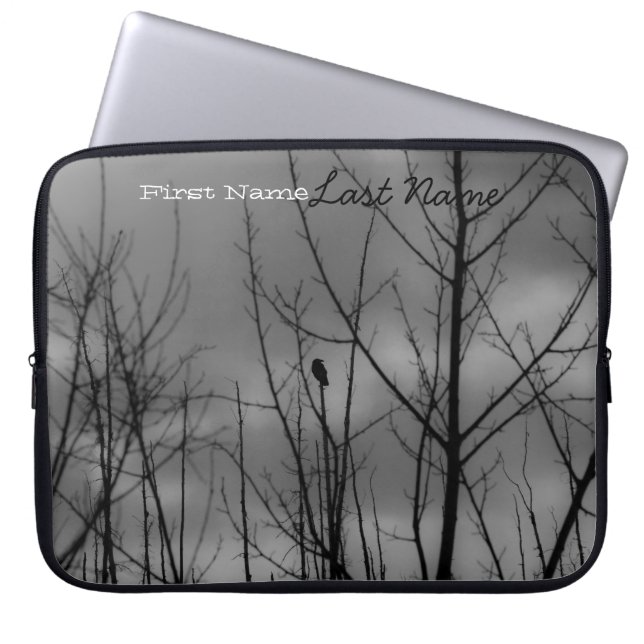 Donkere Raven; Personaliseerbaar Laptop Sleeve (Voorkant)
