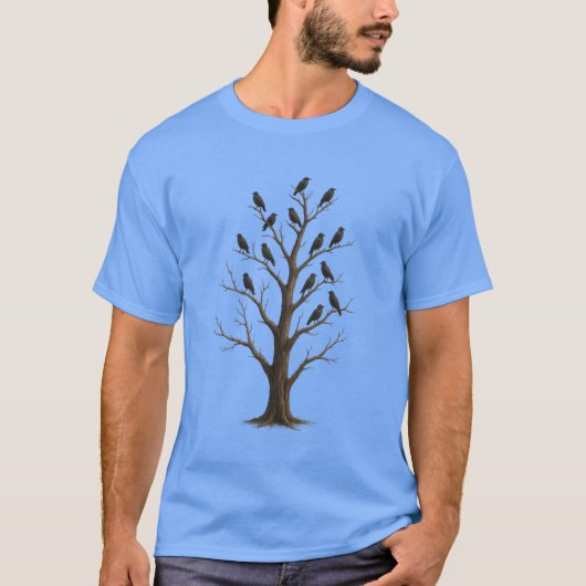 Donkere Ravenboom – Gotische Kraaienkunst voor Hal T-shirt (Voorkant)