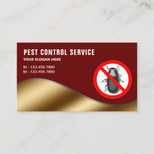 Donkere Red Gold Pest Control Service Visitekaartje