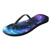 Donkere regenboog donut rave teenslippers (Schuin)