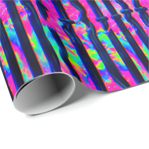 Donkere Regenboog Glitch Bars Cadeaupapier