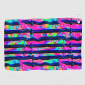 Donkere Regenboog Glitch Bars Golfhanddoek (Horizontaal)