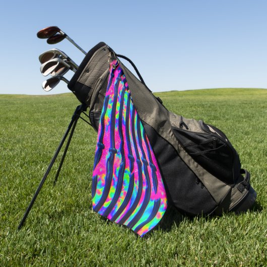 Donkere Regenboog Glitch Bars Golfhanddoek (Groen)