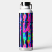 Donkere Regenboog Glitch Bars Waterfles (Achterkant)