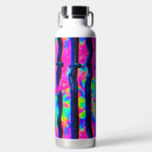 Donkere Regenboog Glitch Bars Waterfles (Voorkant)