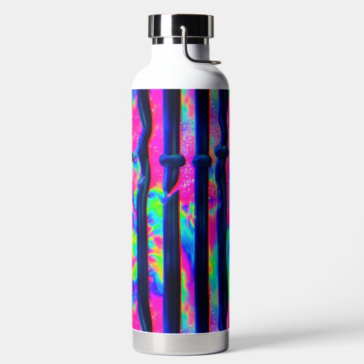 Donkere Regenboog Glitch Bars Waterfles (Links)