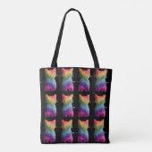 Donkere regenboog Glitter Cat Rainbow Aesthetics Tote Bag (Achterkant)