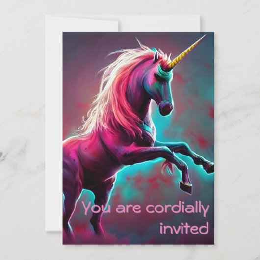 Donkere regenboog Gothic Unicorn Je bent uitgenodi Kaart (Voorkant)