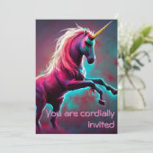 Donkere regenboog Gothic Unicorn Je bent uitgenodi Kaart (Staand voorkant)