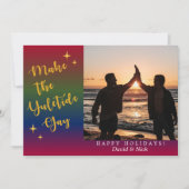 Donkere regenboog Yuletide Vakantie Fotokaart Kaart (Voorkant)