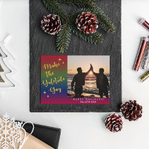 Donkere regenboog Yuletide Vakantie Fotokaart