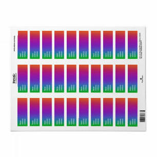 Donkere regenboogkleuren retouradreslabels etiket