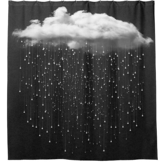 Donkere regenwolk douchegordijn (Voorkant)