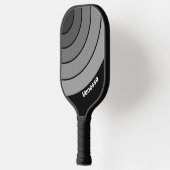 Donkere Retro Gradiënt Cirkel Regenboog met Naam Pickleball Paddle (Links)