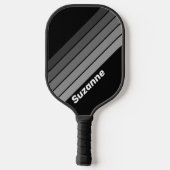 Donkere Retro Gradiënt Regenboog met Naam Pickleball Paddle (Achterkant)