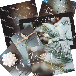 Donkere Retro kerstballen en kerstboom Inpakpapier Vel