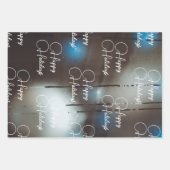 Donkere Retro kerstballen en kerstboom Inpakpapier Vel (Voorkant)