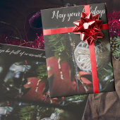 Donkere retro kerstboom cadeaupapier