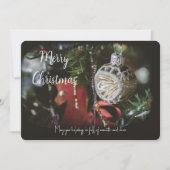 Donkere retro kerstboom feestdagenkaart (Voorkant)