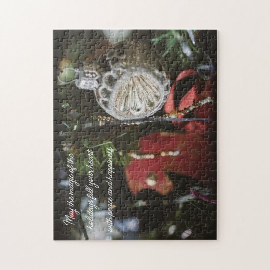 Donkere retro kerstboom legpuzzel (Verticaal)